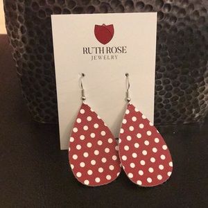 Polka dot tear drop earrings